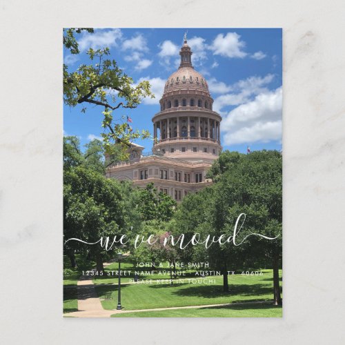 Austin Texas Moving Announcement Postcard