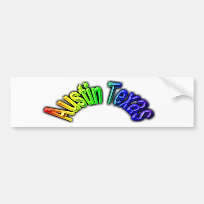 Austin Texas Popular Rainbow Design Bumper Stickers