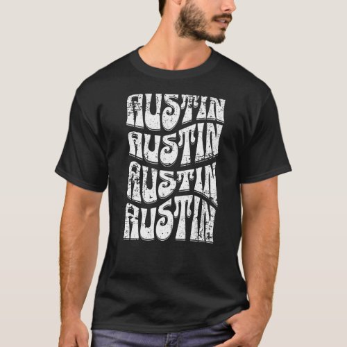 Austin Texas Retro 60s 70s Style Distressed  1 T_Shirt