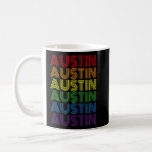 Austin Texas Retro Rainbow Vintage City Men  Coffee Mug