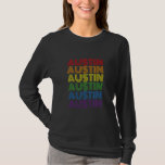 Austin Texas Retro Rainbow Vintage City Men  T-Shirt