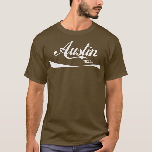 Austin Texas Retro Typography Design T_Shirt