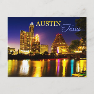 Austin, Texas Skyline at Night Postcard