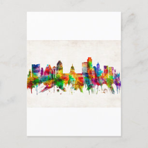 Austin Texas Skyline Holiday Postcard