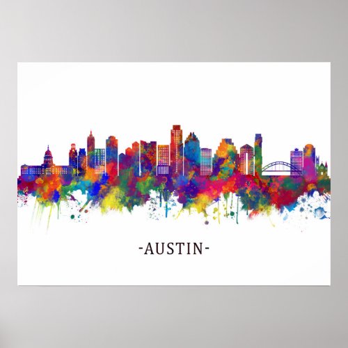 Austin Texas Skyline Poster