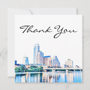 Austin Texas Skyline Thank You Card