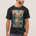 Austin Texas Skyline Travel Art Vintage T-Shirt<br><div class="desc">Austin retro vector travel design. From exploring South Congress Avenue to enjoying the outdoors at Zilker Park and Barton Springs,  Austin offers a perfect mix of urban charm,  natural beauty,  and laid-back energy.</div>