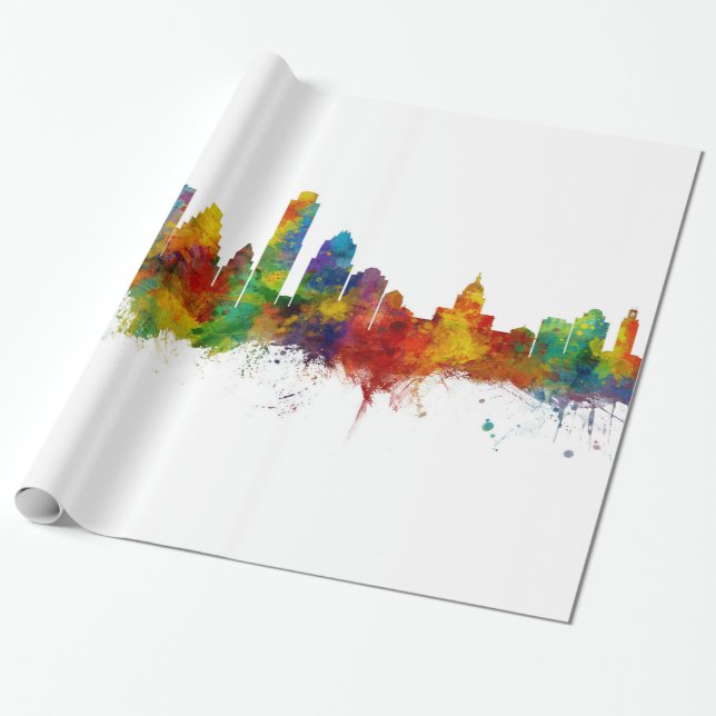 Austin Texas Skyline Wrapping Paper (Unrolled)