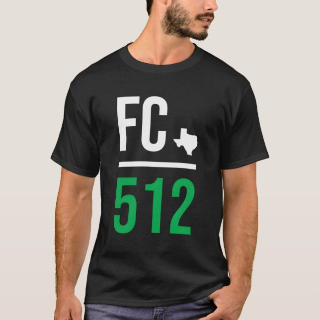 Austin Texas Soccer 512 Futbol Fan Match Day Badge T-Shirt (Front)