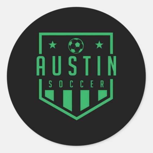 Austin Texas Soccer Futbol Jersey Kit Badge Match Classic Round Sticker