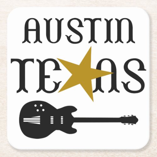 Austin Texas Square Paper Coaster