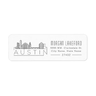 Austin, Texas Stylized Skyline Label