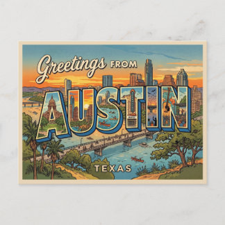 Austin Texas Travel Postcard