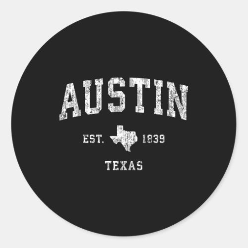 Austin Texas Tx Athletic Sports Classic Round Sticker