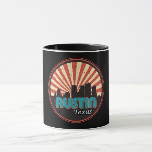 Austin Texas Tx City State Skyline Vintage Retro Mug