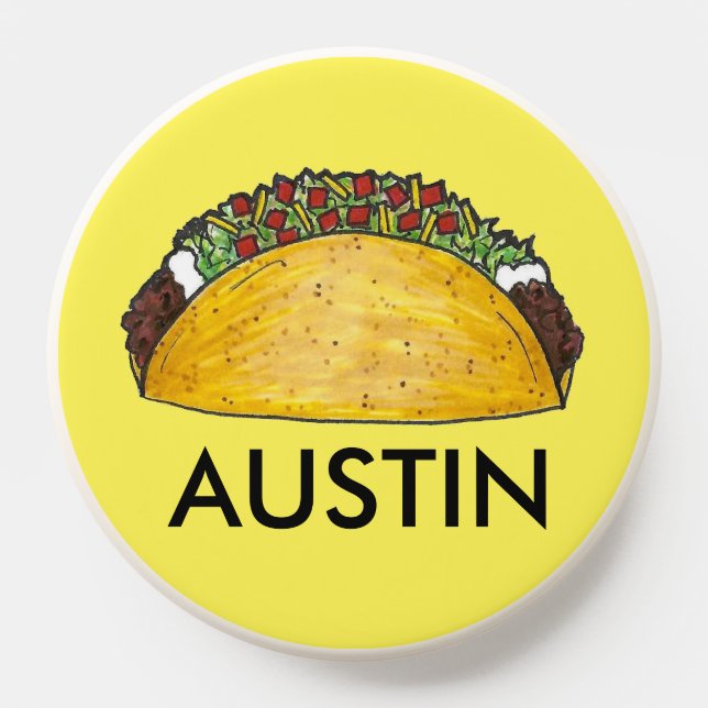 Austin Texas TX Hard Shell Corn Taco Tex Mex Food PopSocket (Popsocket)