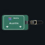 Austin Texas tx Interstate Highway Freeway Road : Luggage Tag<br><div class="desc">Austin Texas tx The IDEAL gift for anybody wanting a unique reminder of their favorite location! This familiar interstate sign design features the authentic and accurate typography officially used by the FHA/MUTCD. Our design also uses the exact same Pantone color specifications. Interstate : Highway : Freeway : Street : Road...</div>