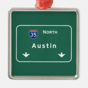 Austin Texas tx Interstate Highway Freeway Road : Metal Ornament