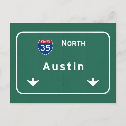 Austin Texas tx Interstate Highway Freeway Road  Postcard