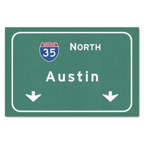 Austin Texas tx Interstate Highway Freeway Road  Tissue Paper