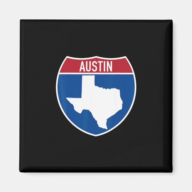 Austin Texas Tx Interstate Highway Vacation Souven Magnet (Front)