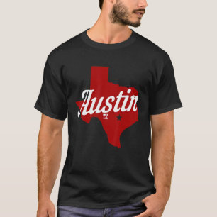 Austin Texas TX State Map Vintage Pride 2 T-Shirt