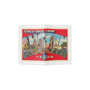 Austin Texas TX Vintage Large Letter Postcard Passport Holder