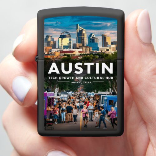 Austin Texas Vibrant Food Truck Scene Zippo Lighter