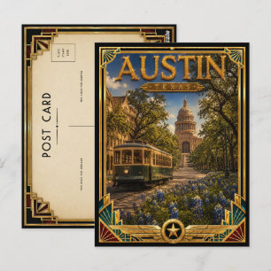 Austin Texas Vintage Art Deco Golden Age Postcard
