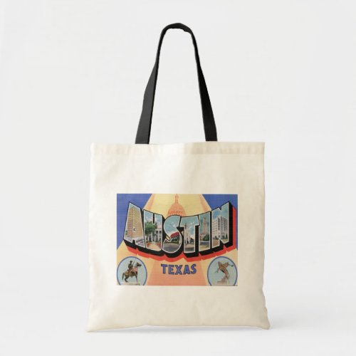 Austin Texas Vintage Historical Tote Bag