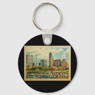 Austin Texas Vintage Travel Keychain