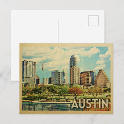Austin Texas Vintage Travel Postcard Zazzle