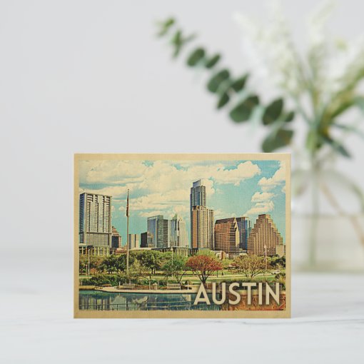 Austin Texas Vintage Travel Postcard Zazzle