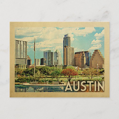 Austin Texas Vintage Travel Postcard