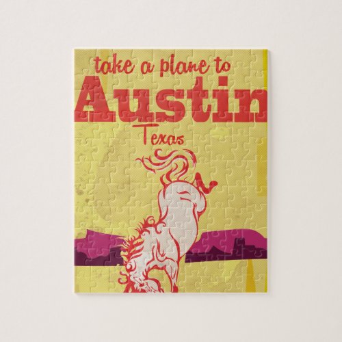 Austin Texas vintage travel poster Jigsaw Puzzle