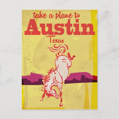 Austin Texas vintage travel poster Postcard