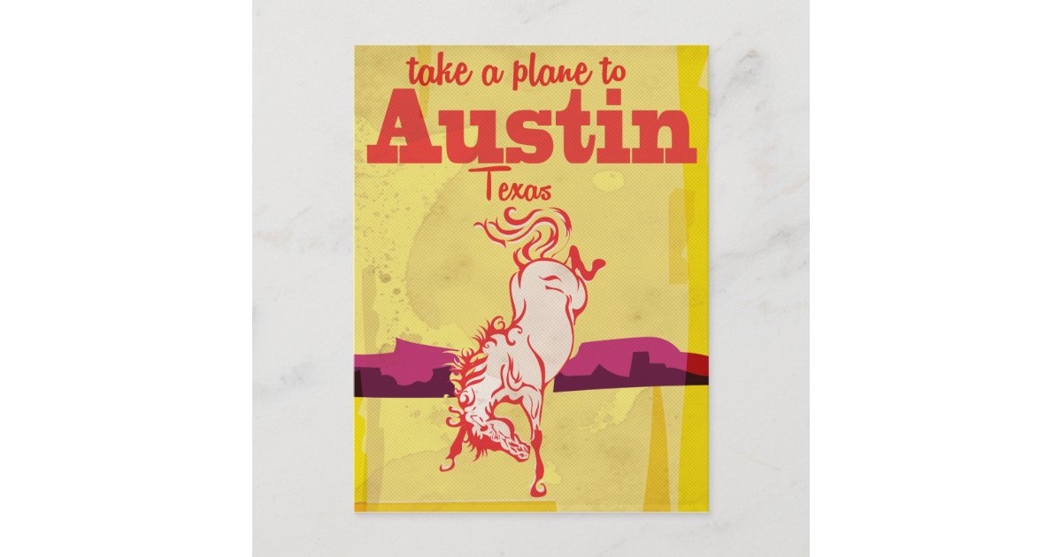 Austin Texas Vintage Travel Poster Postcard Zazzle