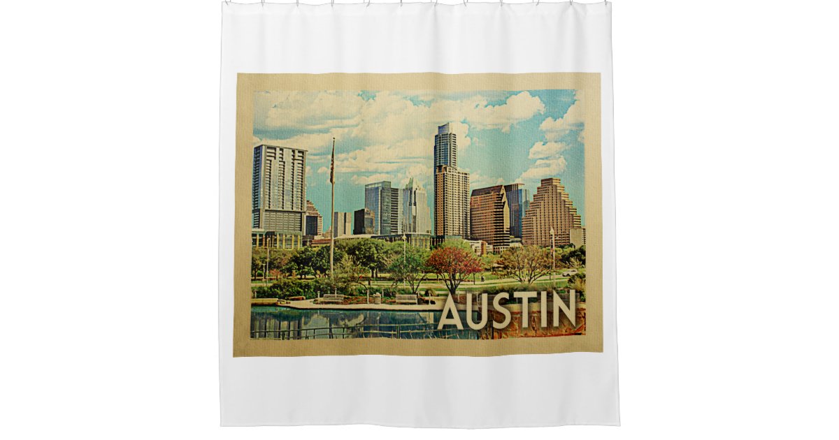 Austin Texas Vintage Travel Shower Curtain Zazzle Com