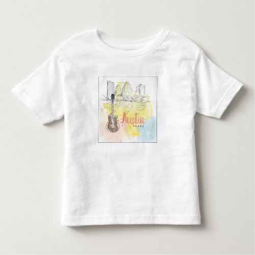 AustinTexas  Watercolor Sketch Toddler T_shirt