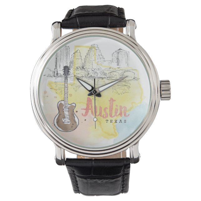 Austin,Texas | Watercolor Sketch Watch (Front)
