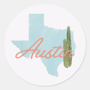 austin texas wedding classic round sticker