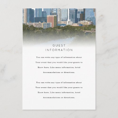 Austin Texas Wedding Insert