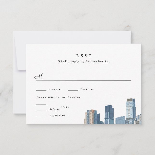Austin Texas Wedding RSVP Card (Front)