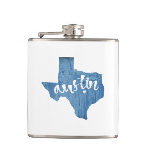 Austin, Texas Wood Grain Flask