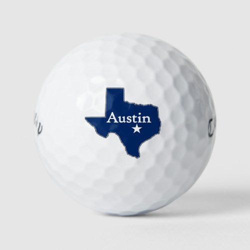 Austin TX Lone Star State Texas Map Proud Texan Golf Balls