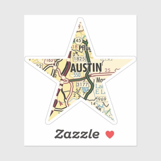 Austin TX Star Sticker (Sheet)