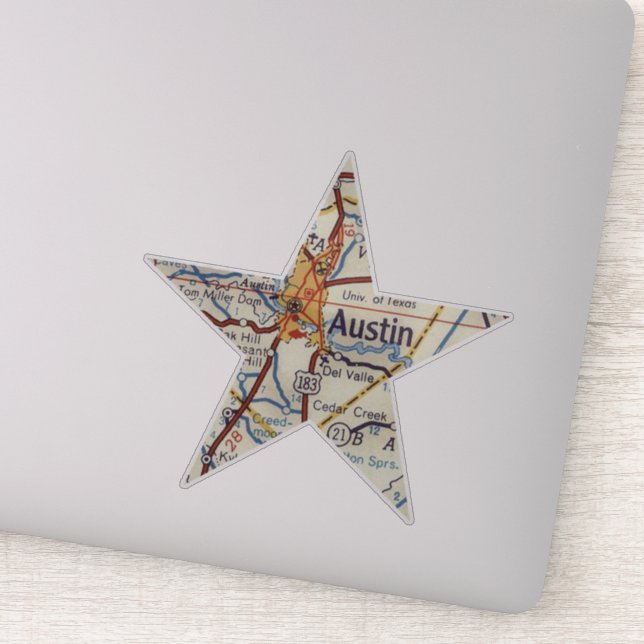 Austin TX Star Sticker (Detail)