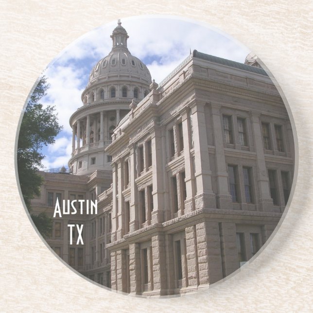 Austin TX-State Capitol Building Drink Coaster (Front)