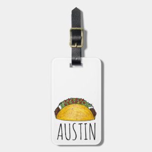 Austin TX Texas Taco Tex Mex Mexican Food Luggage Tag