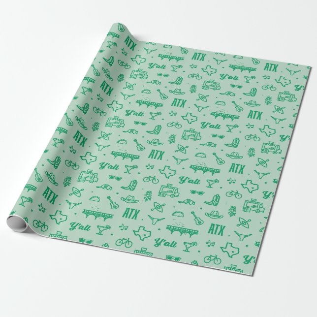 Austin, TX Wrapping Paper (Unrolled)